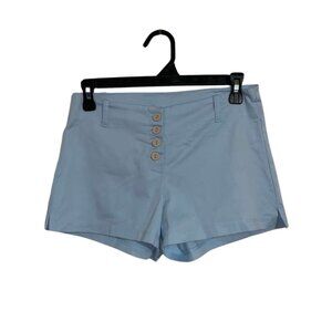 K Scion Light Blue Short Shorts Stretch Button Up Size Small